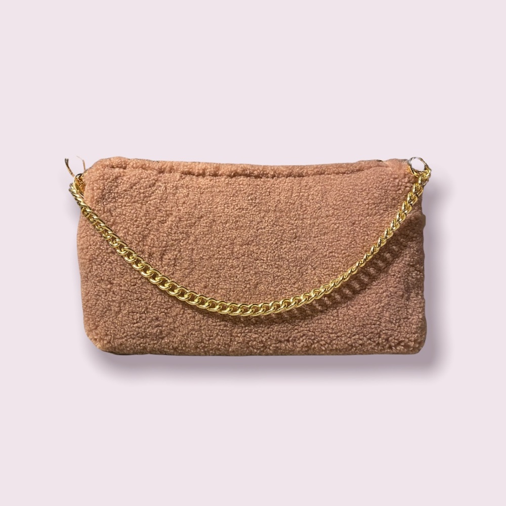 Like Dreams Sherpa Mauve Demi Envelope Shoulder Bag